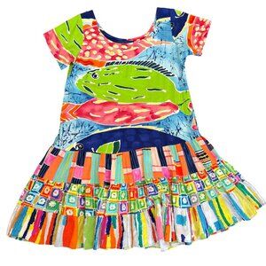 Jams World Women's Hattie Sundress Tropical Fish Print Size S Art-To Wear